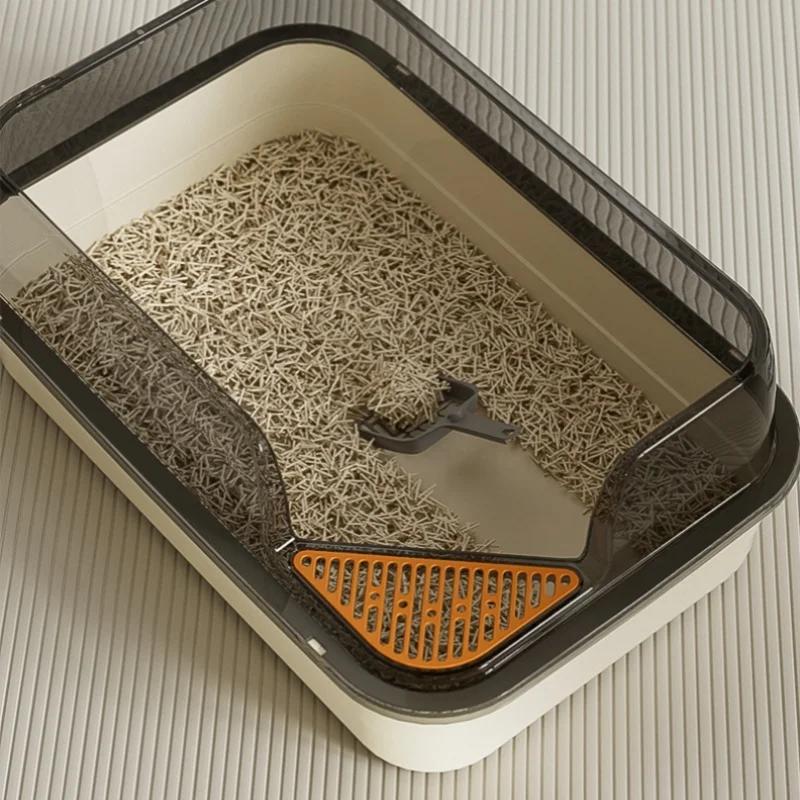 Extra Large Cat Litter Box Pet Sandbox Splashproof Cat Tray Cat Toilet Cleaning Basin Supplies Pet Toilet Kitten Tray Bedpan