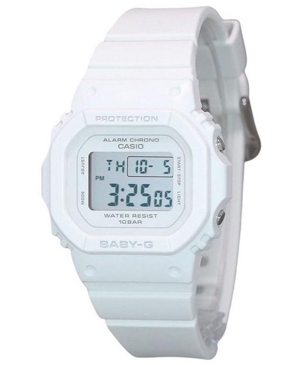 Casio Детские кварцевые женские часы Baby-G Digital с белым полимерным ремешком BGD-565U-7 100M
