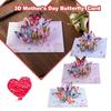 3D Mother's Day Butterfly Series Bouquet Folding Greeting Card, Paper Sculpture Flower Festival Teacher's Day Blessing Gift