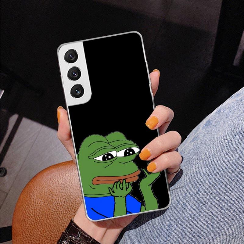 Милые лягушки Вечеринка Грустный Пепе Чехол для телефона Samsung Galaxy S26 S25 Edge S23 S24 Ultra S22 Plus S21 S20 FE Уникальная крышка Мягкий чехол G