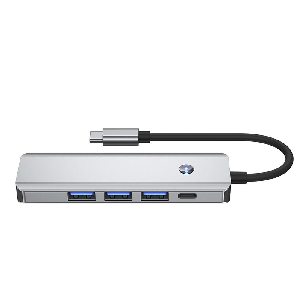 Адаптер-хаб с интерфейсами 5 в 1 TYPE-C+USB3.0*1+USB2.0*2+HDMI+PD100W для iPad