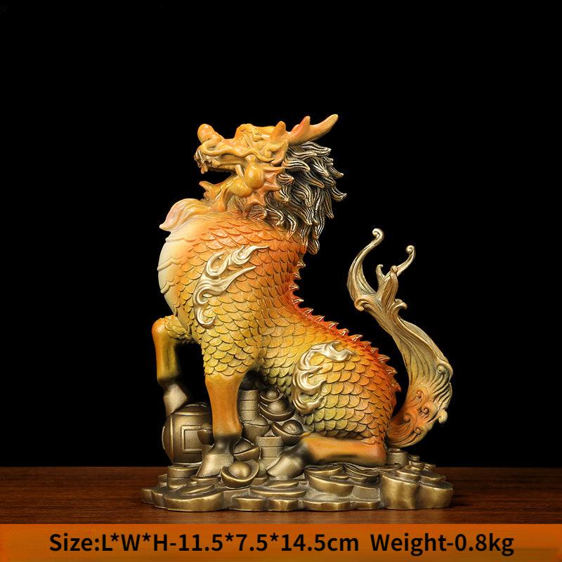Цветные медные украшения Цилин Цилин привлекают богатство Божественные звери Удачливые украшения Цилин для офиса и гостиной Подарки на новоселье