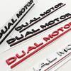 3D ABS Chrome Red Line Black Logo DUAL MOTOR Emblem Letters Car Styling Trunk Badge Sticker for  Model3/Y/S/X DUAL MOTOR Accessories