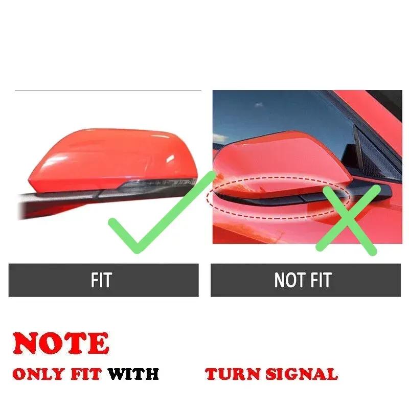 &  Version For Ford Mustang 2015-2024 Mirror Caps Pair Car Side Wing Rearview Mirror Cover Ox Horn Rearview