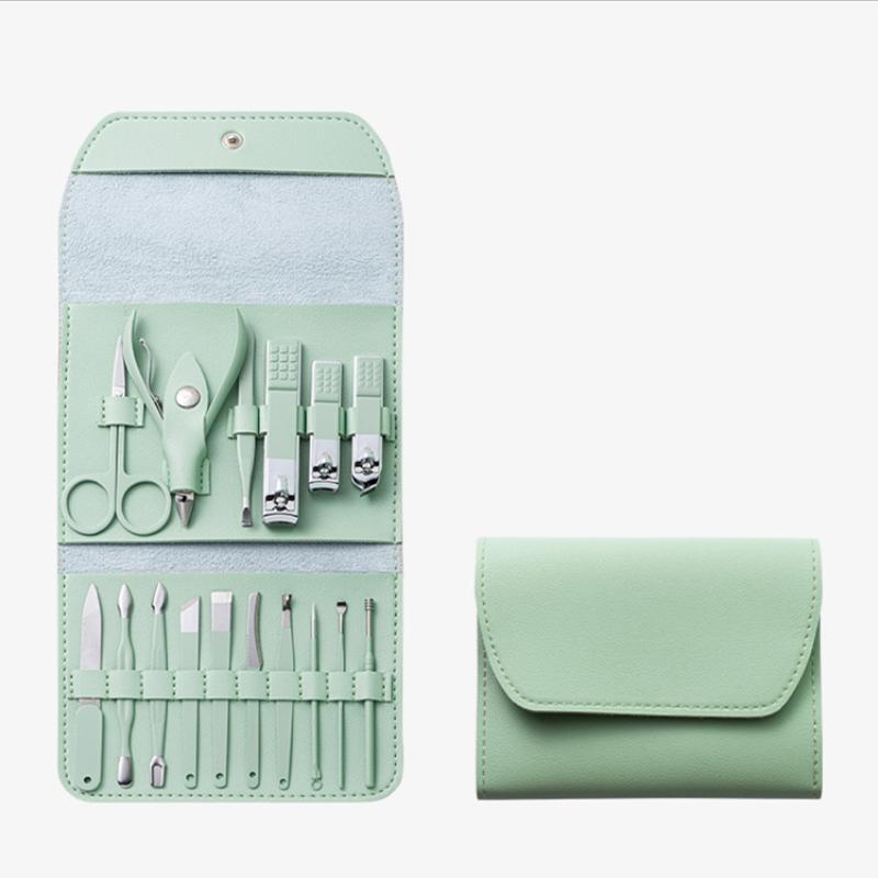 Nail Clipper Set, 16-piece Nail Clipper Tool Bag, Home Nail Trimming, Nail Art, Exfoliation Tools, Lightweight and Portable Care