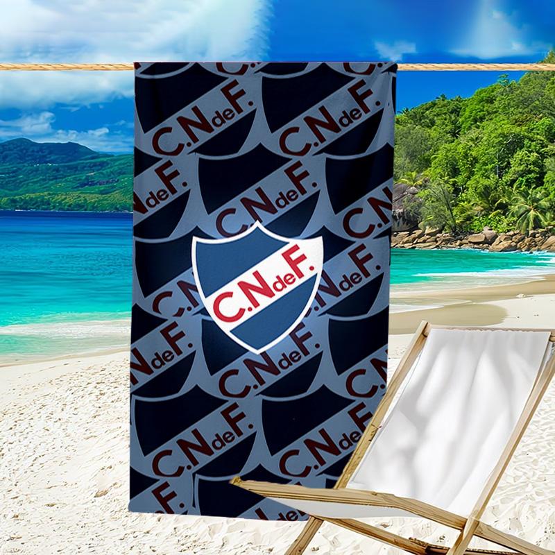 1pc Club Nacional de Football Beach Towel, Beach and Seaside Swimming Pool Equipment, Fashion Pattern, Rectangular, Travel Essentials