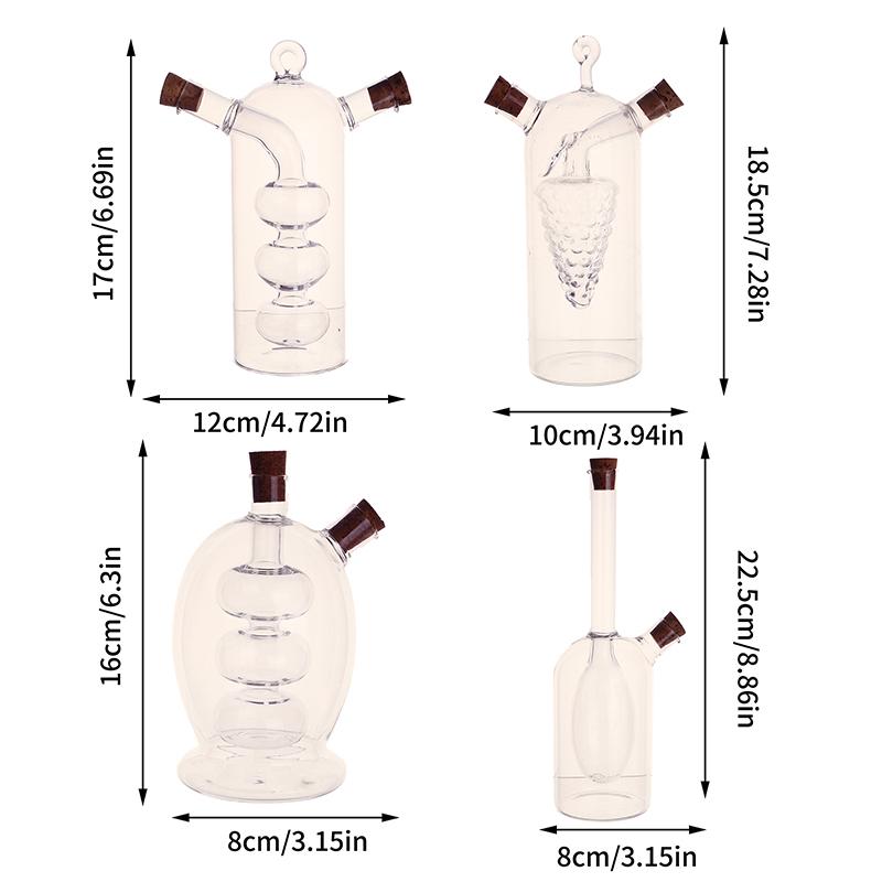 1 шт. 2-в-1 двухслойная бутылка, соус, масло, уксус, стеклянная бутылка, герметичные кухонные бутылки для хранения приправ, банки, кухонные инструменты