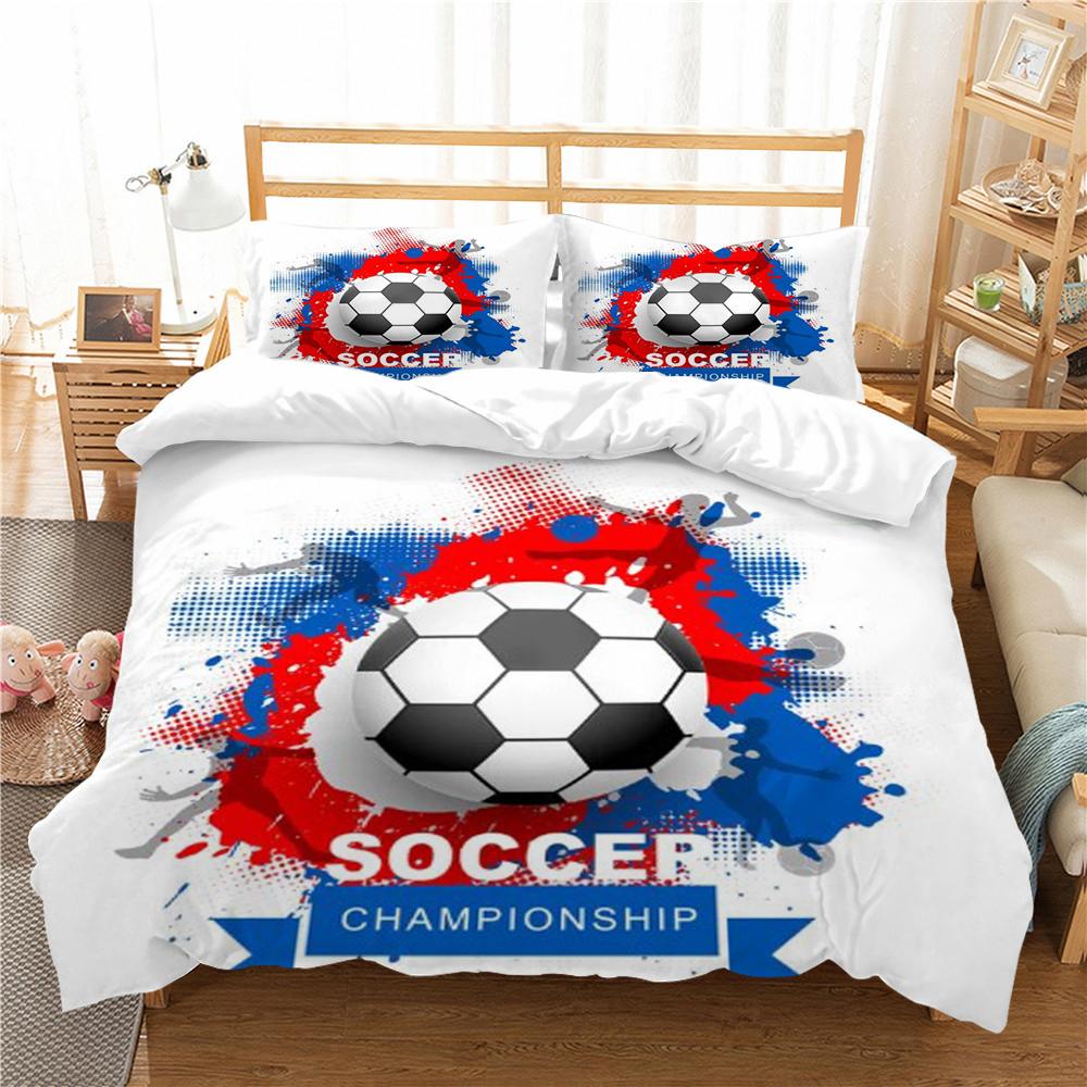 Bedding Cover Suit Football 3D Home Bedclothes Highly Quilt Cover King Queen Size Bedding Fashion Duvet Cover Set
