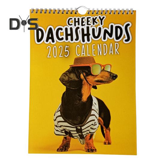 Настенный календарь 2025 года с рисунком собаки, настенный календарь, ежемесячный ежедневник, праздничный органайзер для домашнего офиса, декор