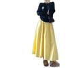 Yellow Temperament Skirt for Women In Spring and Autumn New High-waisted Slim A-line Long Skirt for Small Drooping Umbrella Skirt