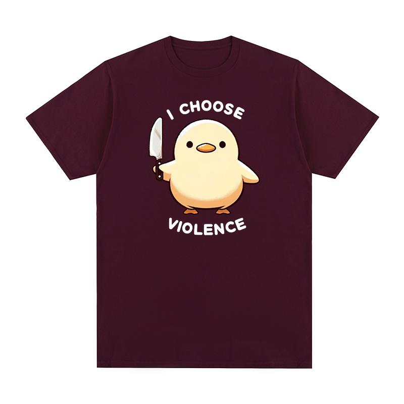 Duck I Choose Violence Vintage tshirt Funny Humor Slogan Cotton Men T shirt New TEE TSHIRT Womens tops
