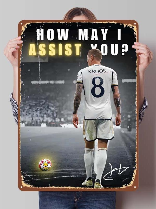Плакаты Тони Крооса Футболист Знак Декор Игровой Комнаты На Заказ Металлические Жестяные Таблички для Украшения Стен Комнаты Декор Ванной Комнаты