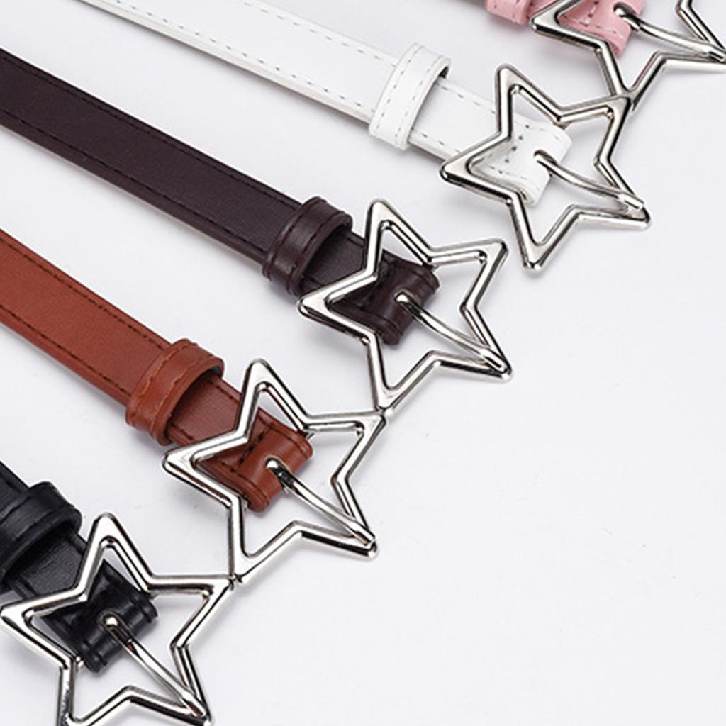 Adjustable Alloy Star Buckle Thin Waist Belt Vintage Style Belt Hot Girls Women Waist Belt for Coat Skirts Jeans
