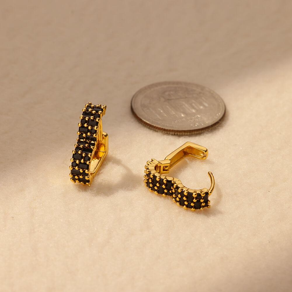 Черные циркониевые серьги для женщин и девочек Элегантные серьги-гвоздики из нержавеющей стали Тренд 2024 Уникальный дизайн Аксессуары для пар