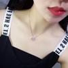 Женское корейское ожерелье: Двойное кольцо с бриллиантами, Простой роскошный дизайн, Универсальный аксессуар на ключицы