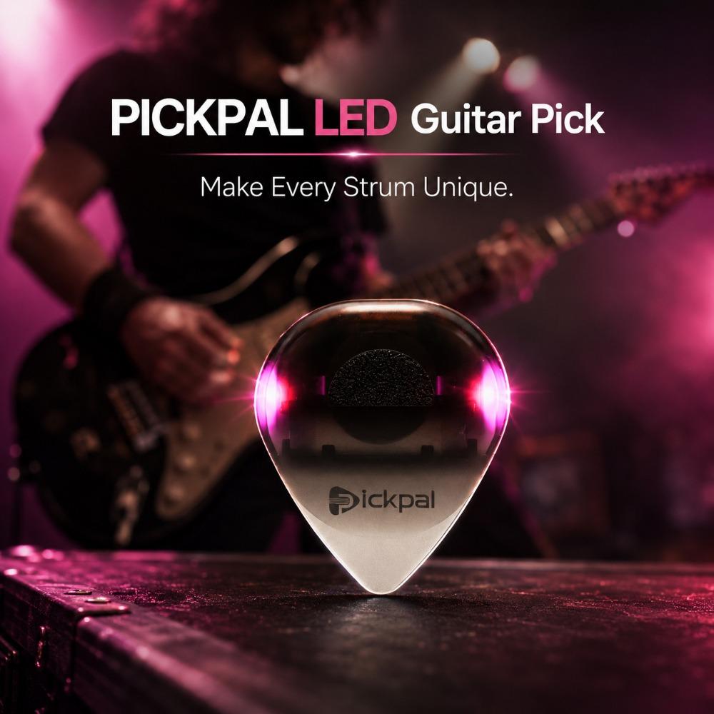 with High-Sensitivity Light LED Luminous Guitar Pick LED Light for Bass Electric Guitarists