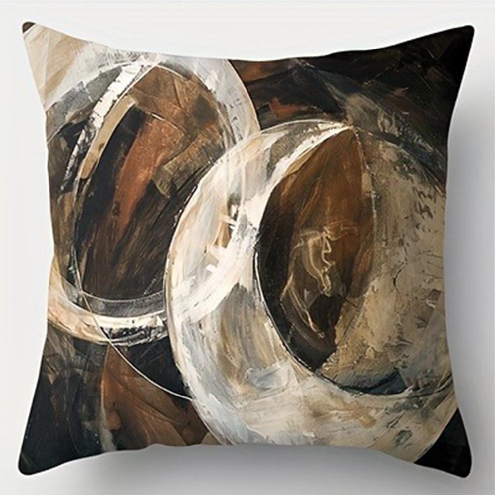 Геометрическая наволочка с кругами, декоративная, супермягкий полиэстер, для гостиной, дивана, спинки, автомобильная, для дома