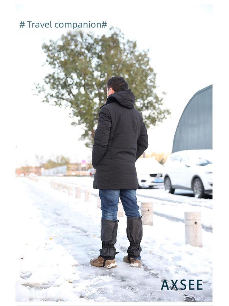 Outdoor Zipper Velcro Snow Leggings for Hiking Foot Protection