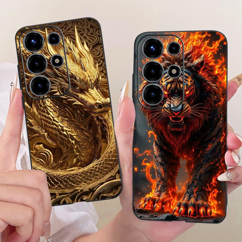 Для Itel S26 Ultra 2026 Крутой Чехол для Телефона с Рисунком Дракона и Тигра Для Itel Super 26 Ultra 26Ultra Черный Силиконовый Мягкий Чехол