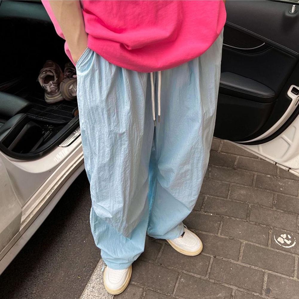 Мужская одежда Y2K, зеленые летние спортивные штаны большого размера, широкие брюки-карго из ледяного шелка, быстросохнущие спортивные штаны, спортивные штаны, брюки женские, корейские, 2023