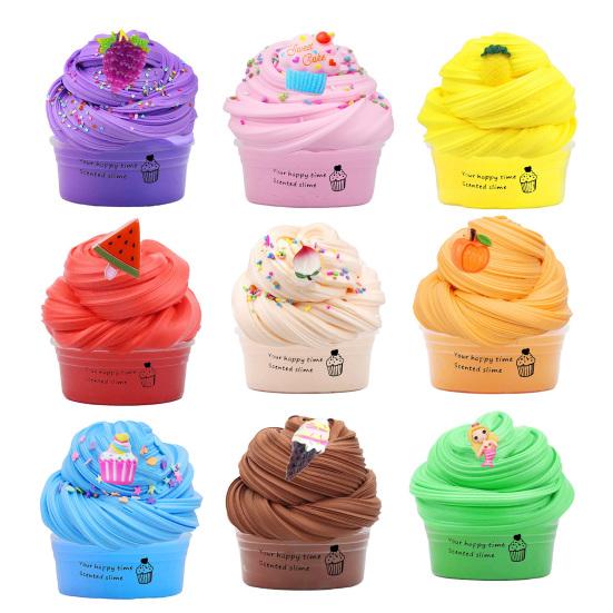 Набор слаймов для детей, игрушка для снятия стресса, 50 мл, мягкие и пушистые слаймы
