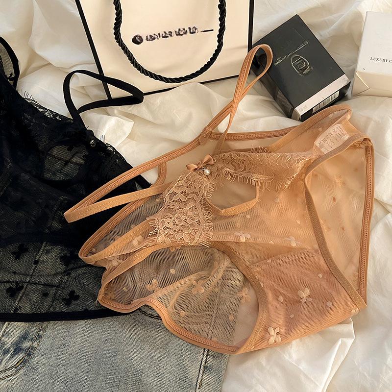 Women's Underwear Women's Mid-waist Sexy Lace Hollowed Out Panties Breathable Cute Triangle Panties