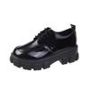 2023 Spring/Summer Women's British Style Platform Leather Loafers: Round Toe, Thick Sole, Lace-up, Casual JK