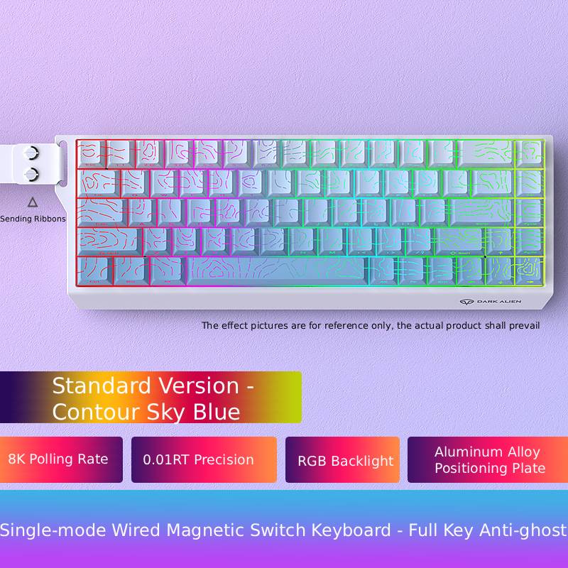Low Noise USB Wired Keyboard 8K Return Hot Swap 0.01mm RT Custom RGB 65% Layout Size E-Sports Mechanical Gaming Keyboard