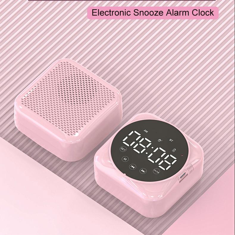 Настольные часы Bluetooth Беспроводное аудио Мини-светодиодное зеркало Цифровой будильник Температура выходного дня Дисплей Настольные часы