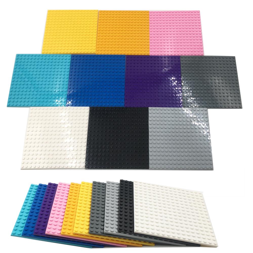 2 шт. Двусторонние базовые пластины 16x16 точек DIY Строительные блоки Кирпичики 16*16 Сборка Строительные игрушки Совместимы с Featuring 91405