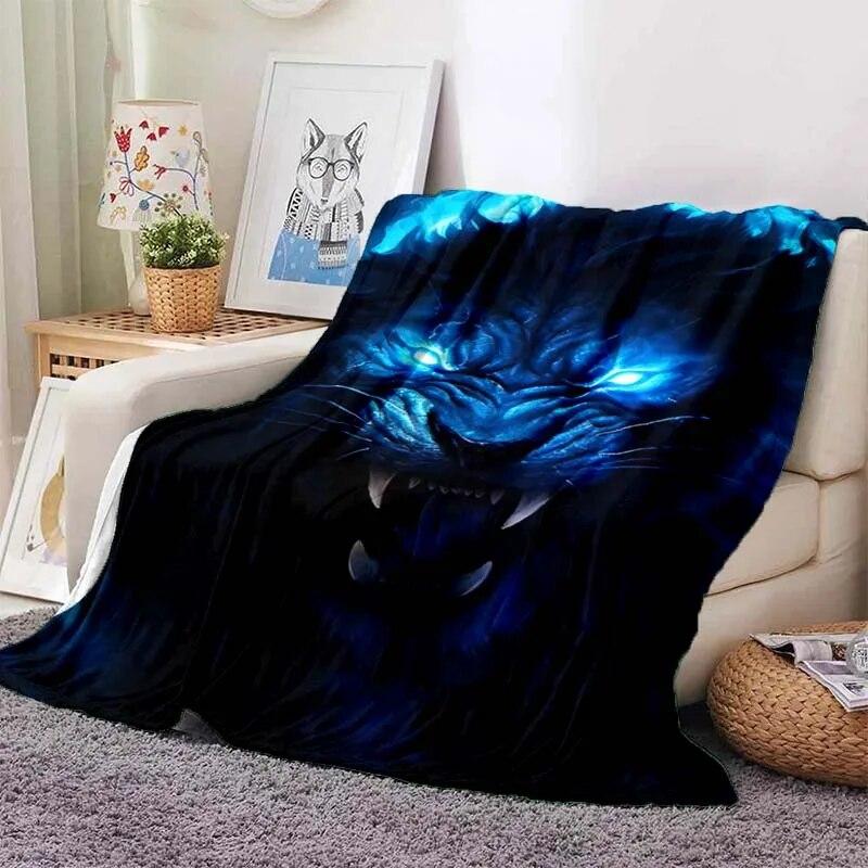 Мягкое плюшевое одеяло с изображением зверя, тигра, саблезубого мультфильма, фланелевое одеяло, одеяло для гостиной, спальни, кровати, дивана, пикника