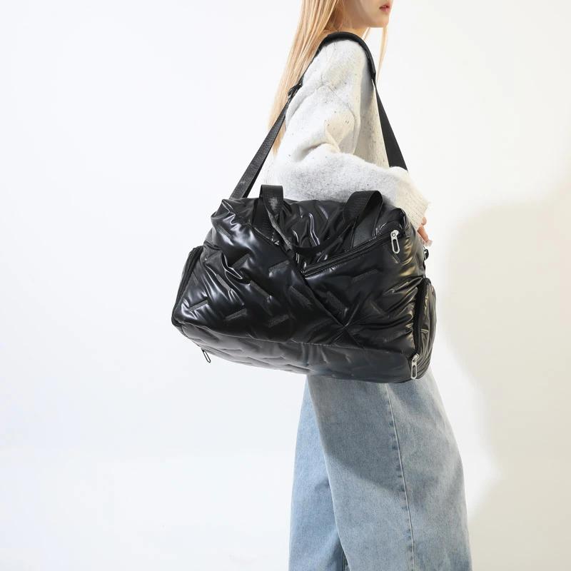 Большая вместительная однотонная дорожная сумка на молнии из плутония, горячая распродажа, высококачественная модная сумка с карманами для женщин