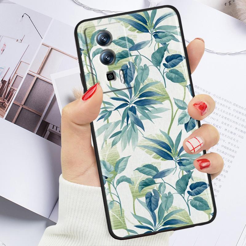 Vintage Flower Leaves For Xiaomi Redmi 9A 9C 9AT 10C 9 9T 10 12C 13C 8 12 K60 A1 K50 K40 5G Black Soft Phone Case
