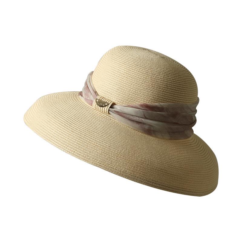 Летняя шляпа от солнца с широкими полями 2025: Дышащая соломенная шляпа-купол для путешествий, пляжа и защиты от солнца