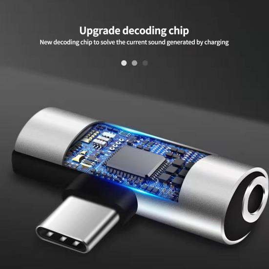 Аудиоадаптер 2 в 1 для быстрой зарядки и стабильной передачи, Plug and Play, конвертер с Type-C на 3,5 мм разъем для наушников, аудиоаксессуары