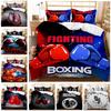 Boxing Gloves Duvet Cover Queen/King Size For Kids Teens Boys Men Adult Sports Boxing Game Competitive Duvet Cover, Black Red