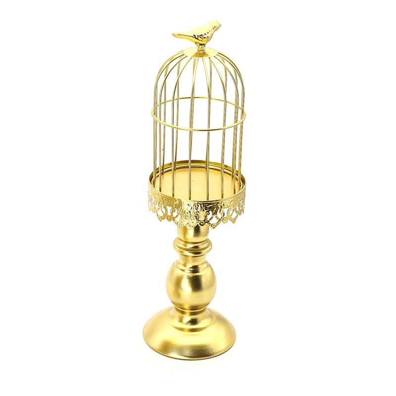 Iron Art Candlestick Ornaments Ambience Candle Holder Birdcage Home Decor Party Supplies