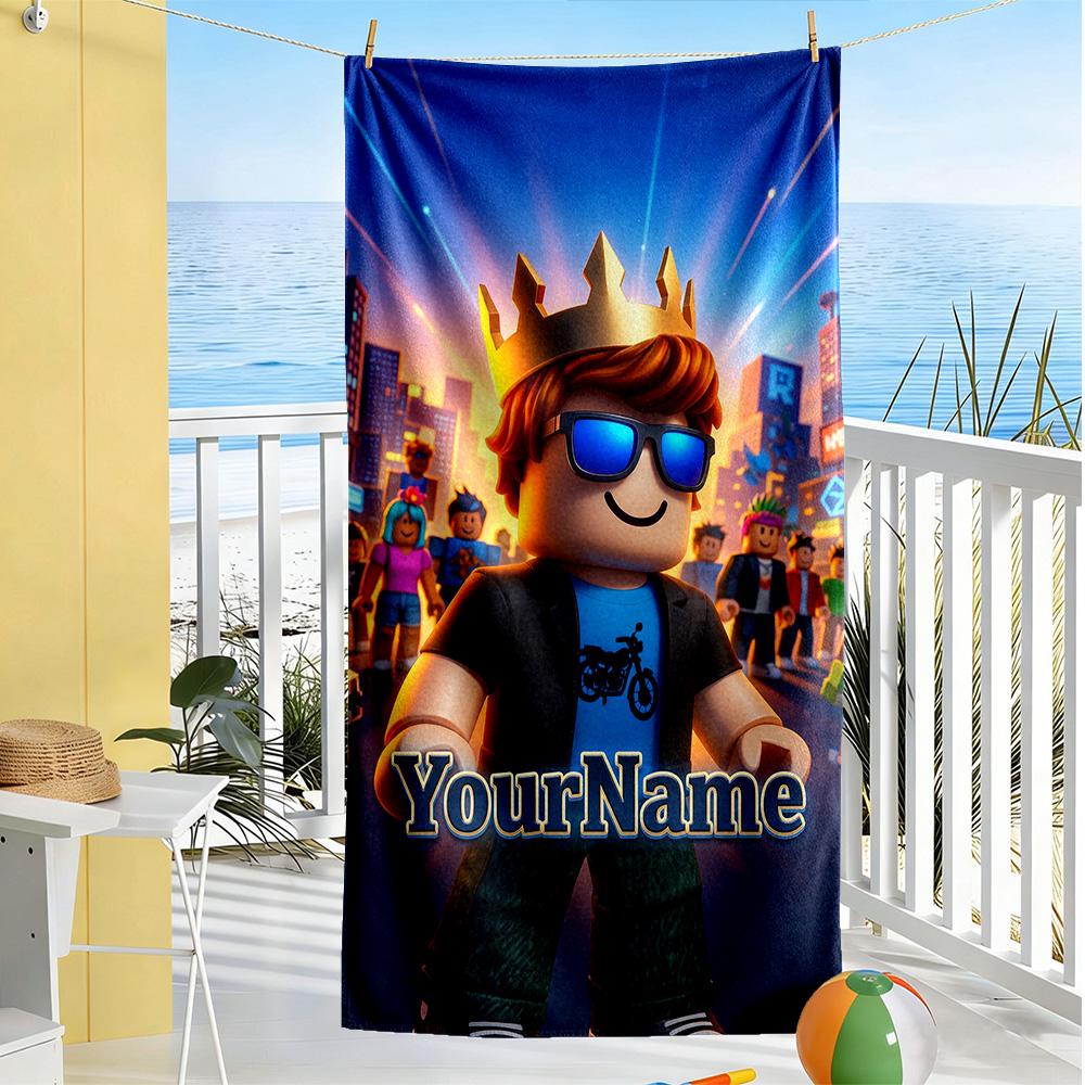 Roblox Customize Your Name Beach Towel Super Soft Microfiber Quickdry Fabric Suitable for Sports Travel Swimming Yoga Bathroom Beach And Pool