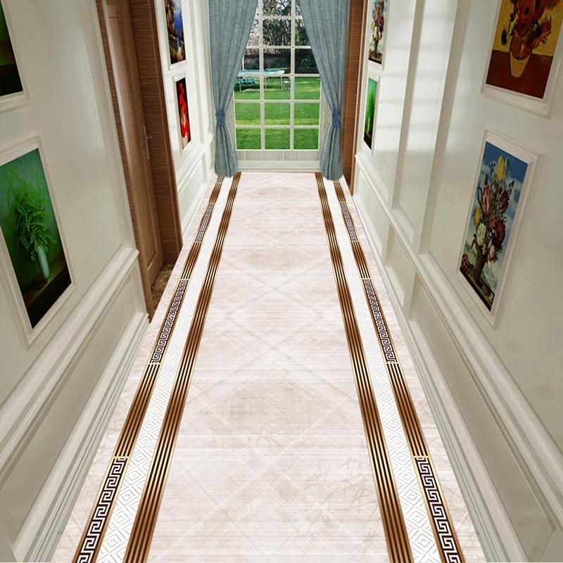 European Style Luxury Long Corridor Carpet Decoration Home Hall Runner Aisle Rugs Hotel Stair Passageway Non-slip Washable Mat