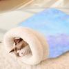 Plush Cat Cave Bed Tie-dye Color Kitten Quilt Bed Cute Cat Nest Mat  Pet Supplies