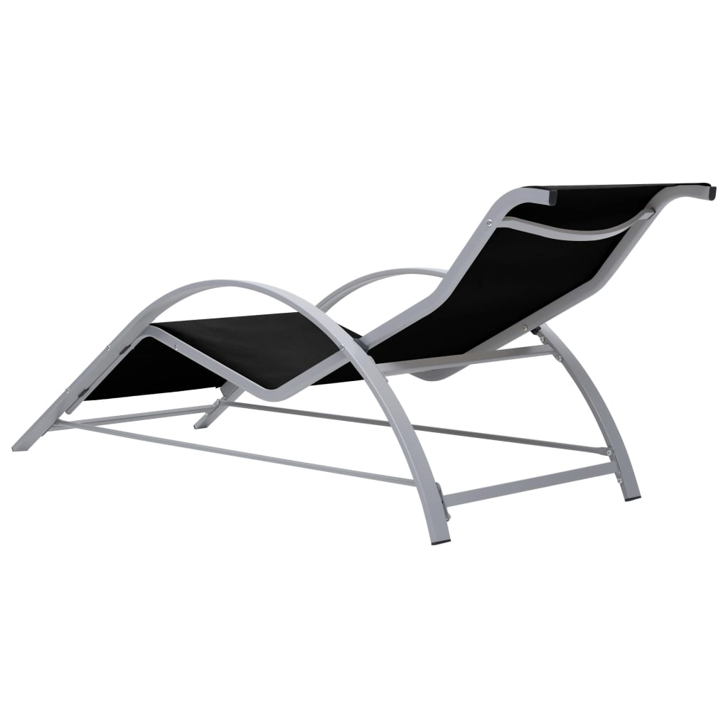Sun Lounger Textilene and Aluminum Black