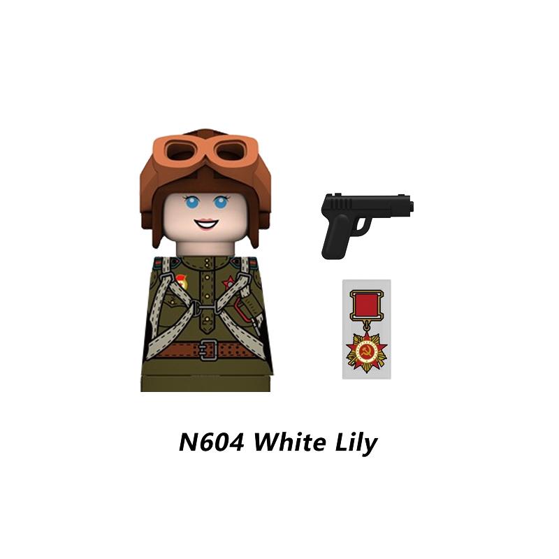 MOC Military Soviet US Soldier Figure Building Block Cavalry Pilot Western Cowboy Detective Weapon Sword Cloak Kid Toy Gift K148