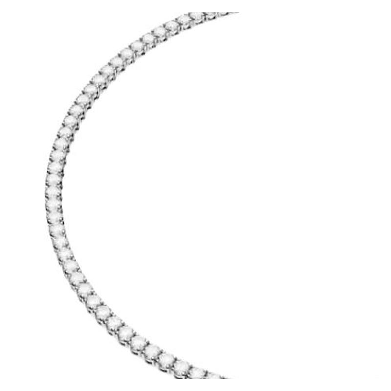 Swarovski Matrix Tennis Brand Design Logo Rhodium Plated Necklace Women's White 5681801