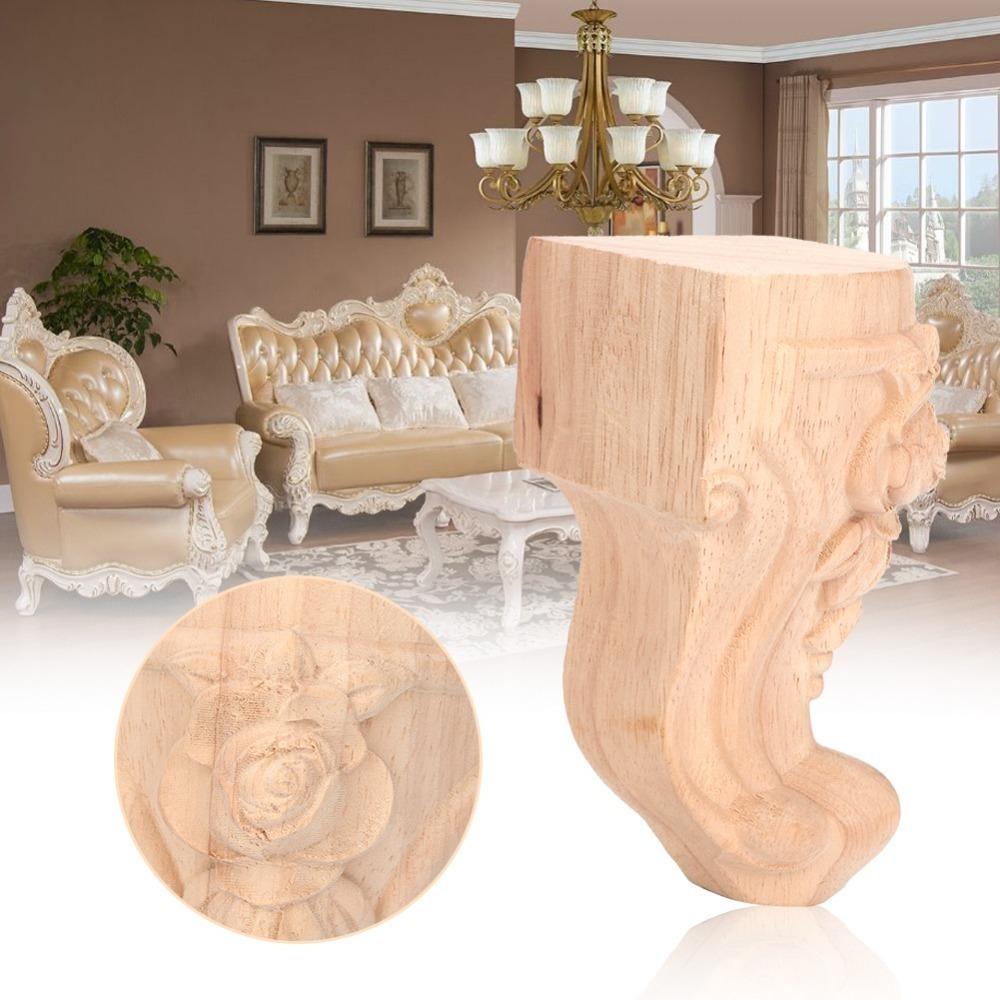 Durable Cabinet Legs Brown Sofa Replacement Legs Retro Carved Feet European Carved Legs Sofa
