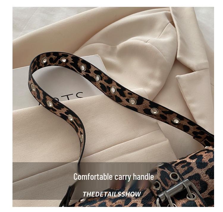 Spicy Girl Women's Studded Baguette Bag – Spring 2025 Motorcycle-Style Shoulder & Crossbody Design