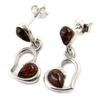 [N5313] - Silver Earrings 'Love' Cognac Amber (rhodium-plated) - 22x10 Mm