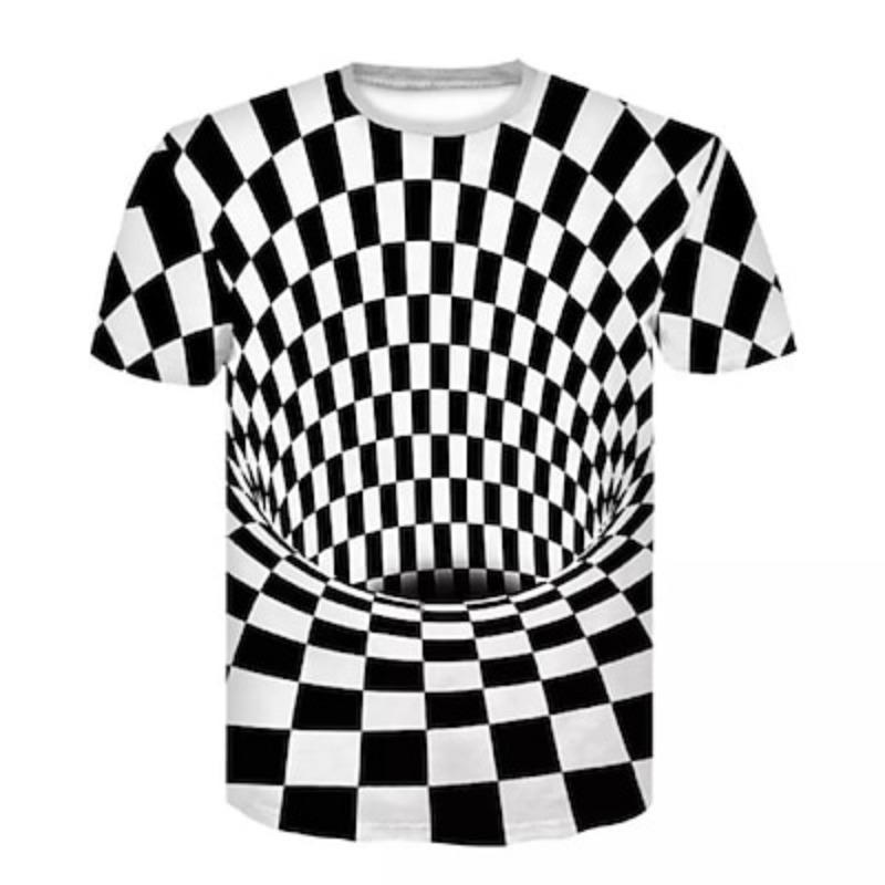 Мужская графическая геометрическая 3D-футболка Футболка с коротким рукавом Футболка с круглым вырезом Повседневная ABC Летняя одежда Одежда Обычная