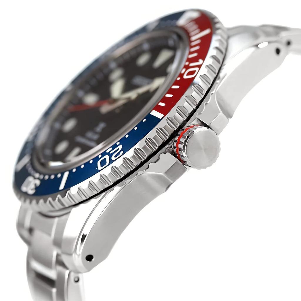 Seiko Часы SEIKO SNE591P1 Продукт PROSPEX Солнечные Дайвер Кварцевые Часы Дайвер Scuba Аналоговые Ремешок из нержавеющей стали Сапфировое стекло Цвет Пепси (Внутренний