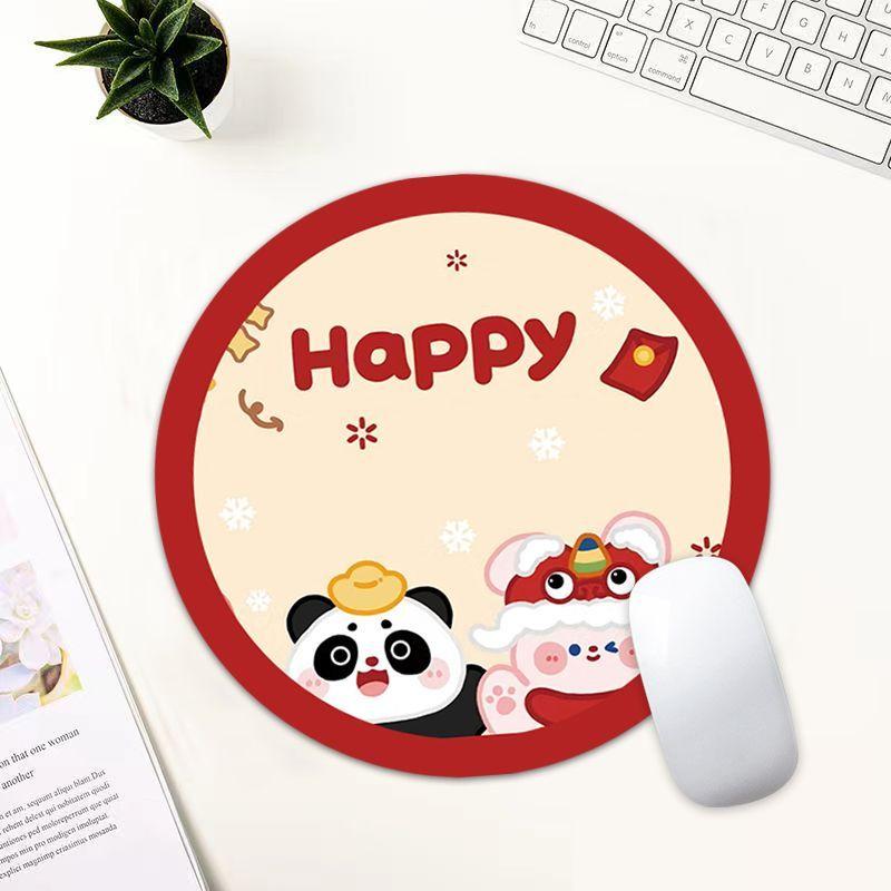 GIMIRO Mouse Pad Panda Printing Round Mouse Mats 20cm X 20cm