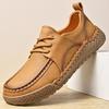 Мужские кожаные туфли ручной работы, низкие повседневные кроссовки со шнуровкой, туфли для вождения, дышащие кожаные лоферы, мокасины